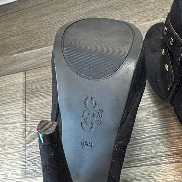 Guess Black Heeled Boots with Studded Straps woman’s 8.5 (j82) - Picture 7 of 10